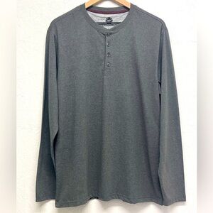 Wp Weatherproof Men's Long Sleeve Brushed 4-Button Henley Shirt - Gray - L